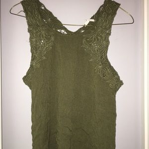 Army green tank top